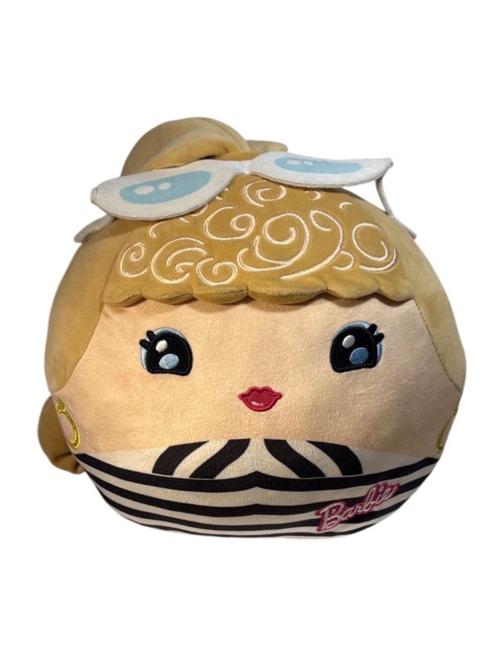 Barbie Cuutopia Plush Pillow Black White Striped Bathing Suit Sunglasses Blonde